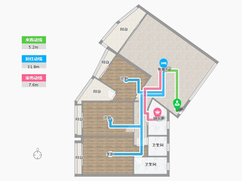 广东省-广州市-锦城花园-180.00-户型库-动静线