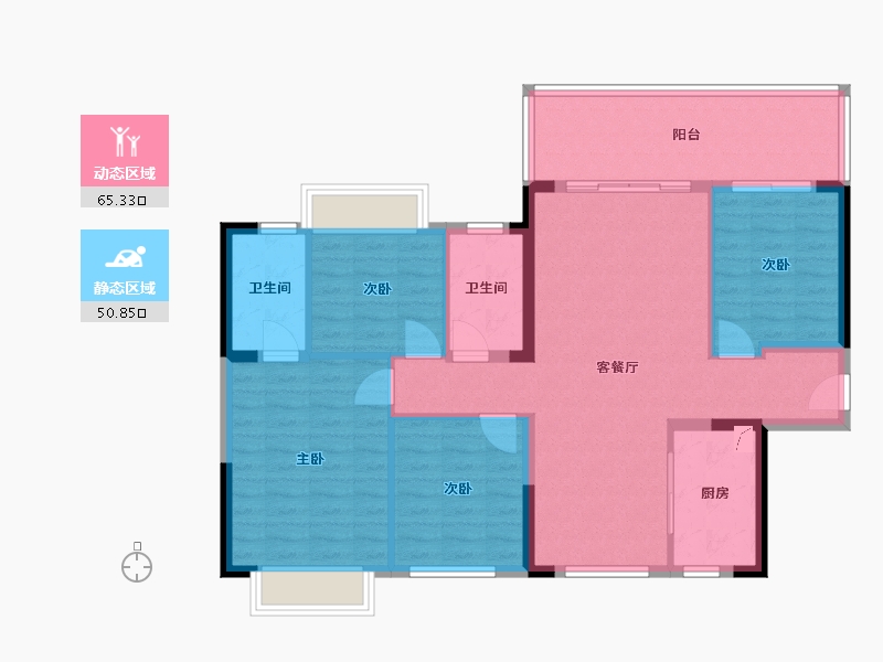 广西壮族自治区-南宁市-中海哈罗学府-103.00-户型库-动静分区