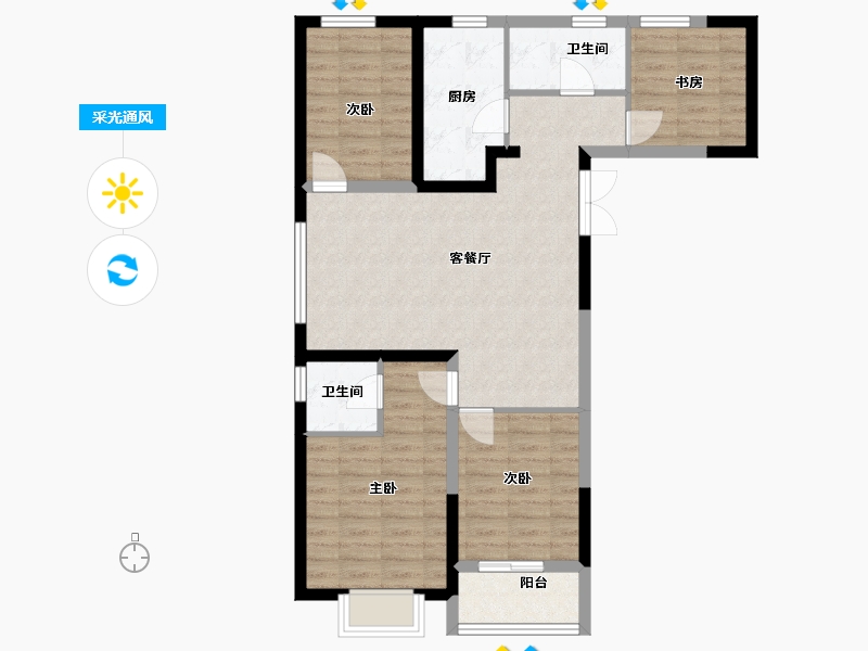 河北省-秦皇岛市-福港御景-89.43-户型库-采光通风