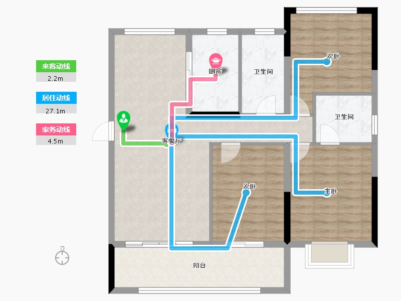 安徽省-蚌埠市-毅德城·御璟苑-96.67-户型库-动静线