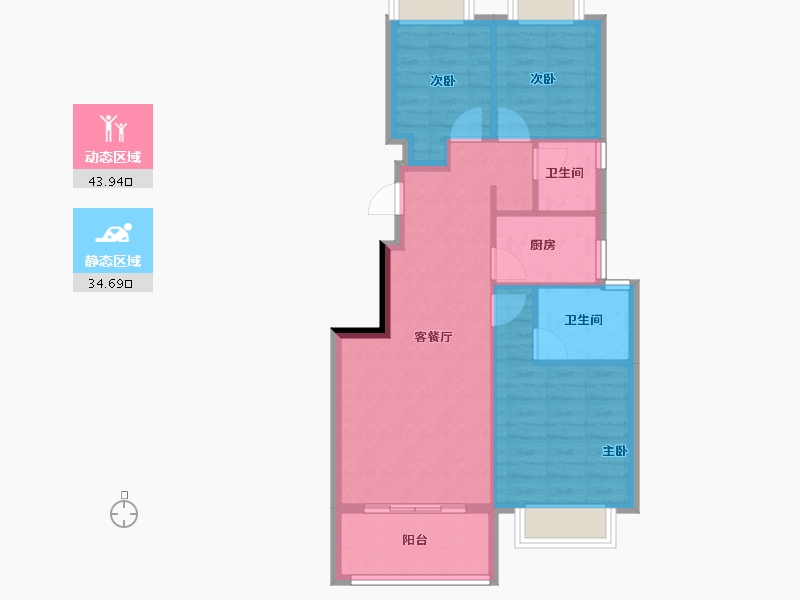 福建省-南平市-三迪溪山九境-70.76-户型库-动静分区