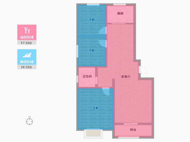 河南省-三门峡市-桥东河畔-83.49-户型库-动静分区