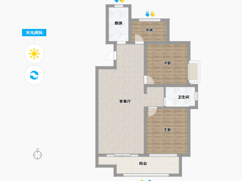 安徽省-蚌埠市-煜华里-93.24-户型库-采光通风