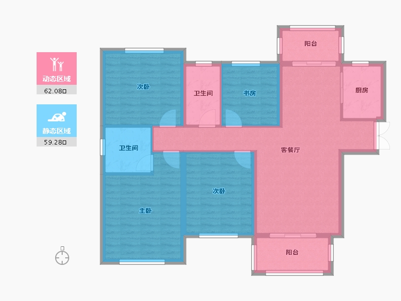 湖北省-荆州市-国际御景-109.38-户型库-动静分区