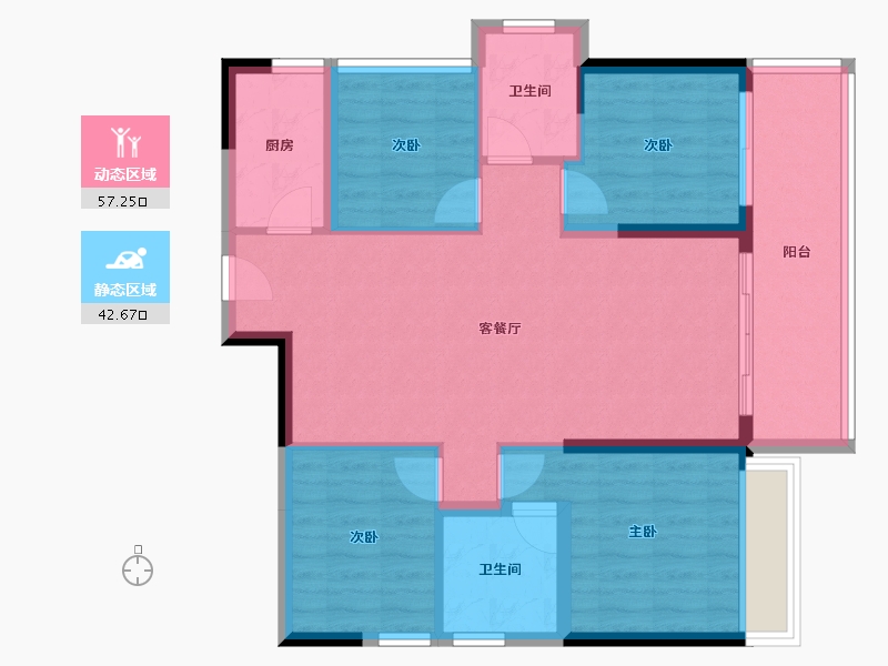 广东省-湛江市-钰海豪庭-89.86-户型库-动静分区