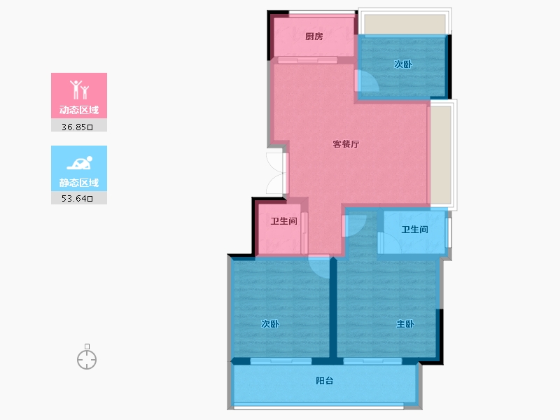 浙江省-衢州市-礼贤清华园-80.41-户型库-动静分区