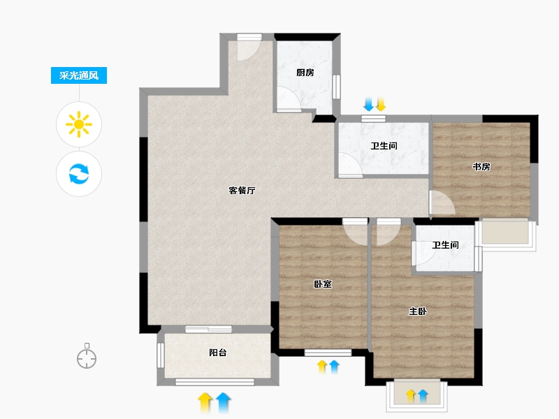 河南省-三门峡市-中航仙本那-95.20-户型库-采光通风