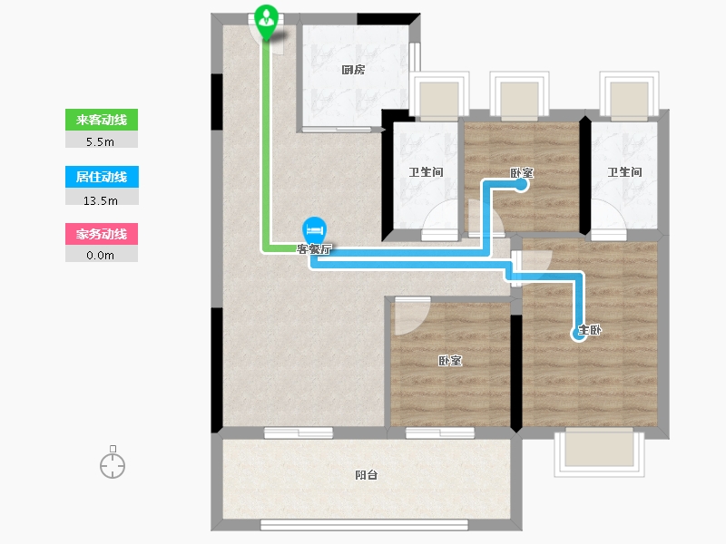 湖北省-黄石市-碧桂园翘楚棠-79.59-户型库-动静线