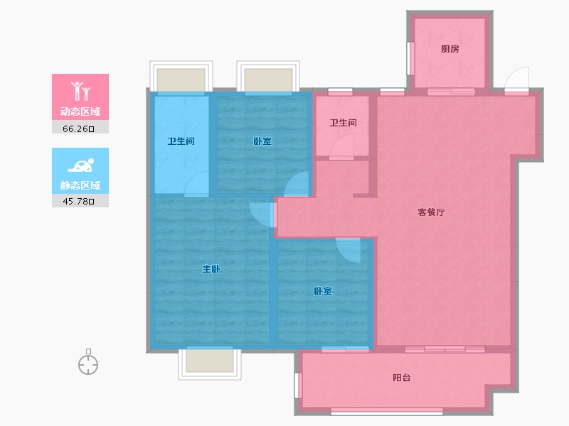 湖北省-黄冈市-麻城升华·翡翠一品-100.80-户型库-动静分区