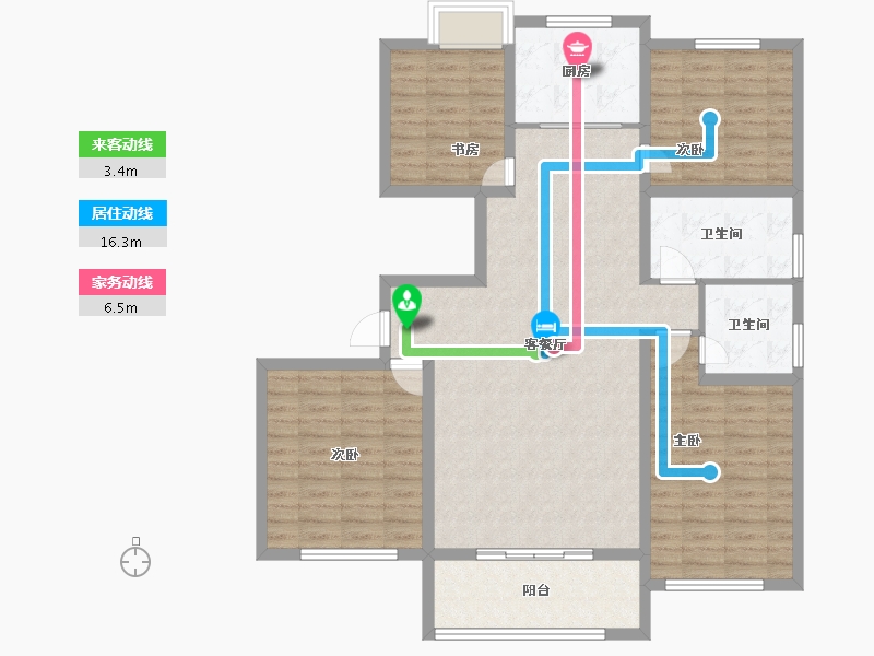 江苏省-扬州市-邗建祥瑞苑-111.93-户型库-动静线