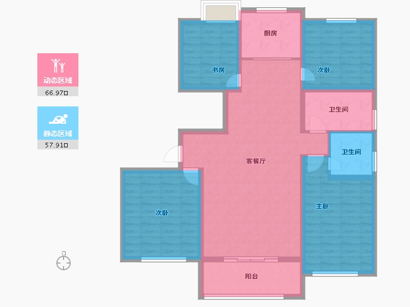 江苏省-扬州市-邗建祥瑞苑-111.93-户型库-动静分区