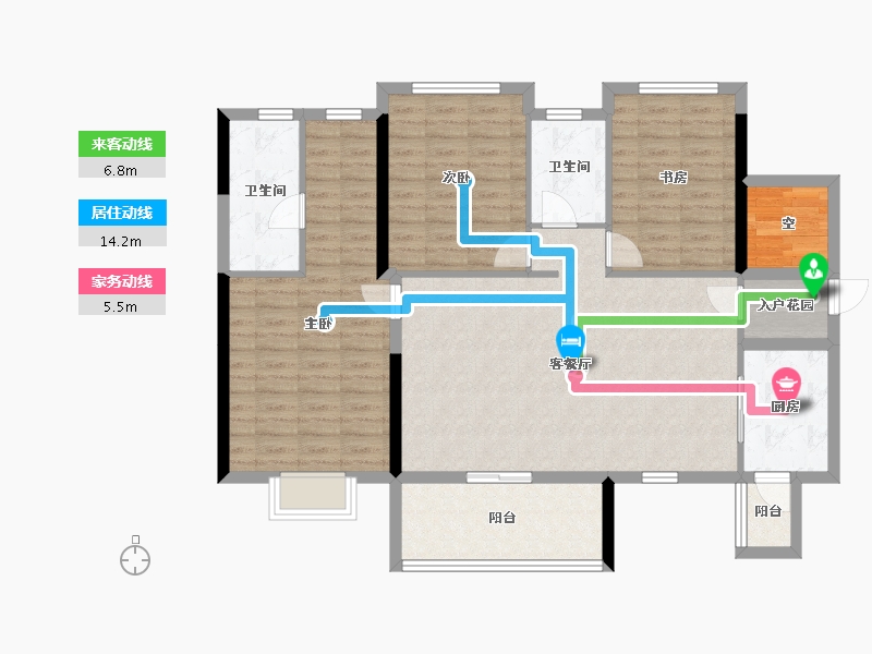 贵州省-铜仁市-中瑞恒泰水上明珠-113.06-户型库-动静线