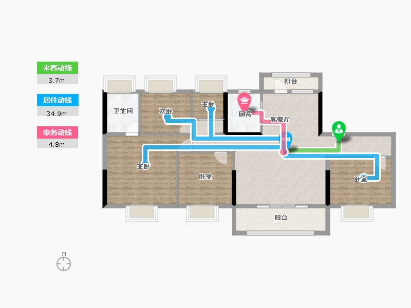 湖北省-黄石市-碧桂园翘楚棠-116.10-户型库-动静线