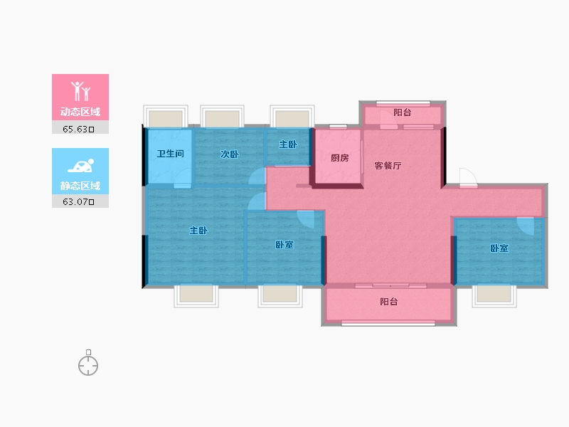 湖北省-黄石市-碧桂园翘楚棠-116.10-户型库-动静分区