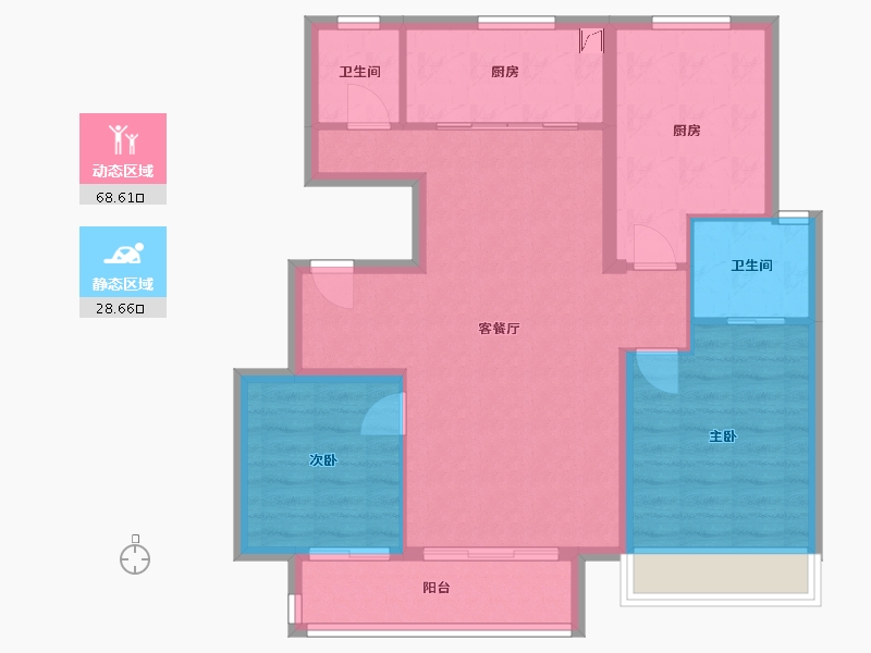 河北省-唐山市-均和宸玥府-94.80-户型库-动静分区