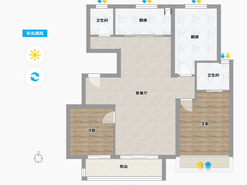 河北省-唐山市-均和宸玥府-94.80-户型库-采光通风