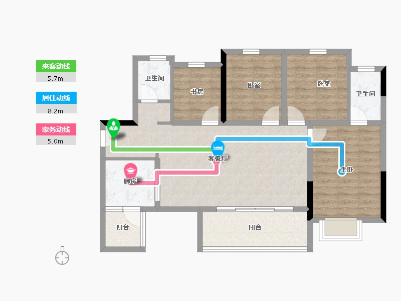 贵州省-铜仁市-​桐达山居-90.26-户型库-动静线