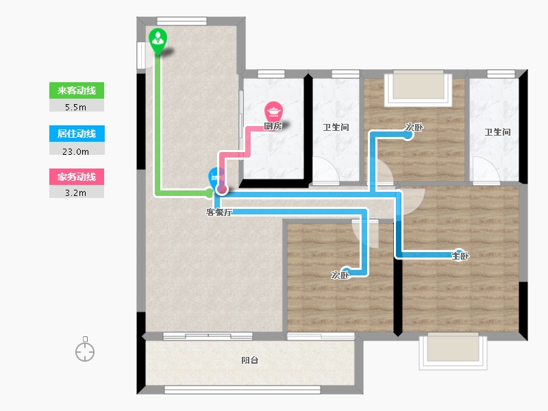 江西省-吉安市-碧桂园未来城-89.22-户型库-动静线