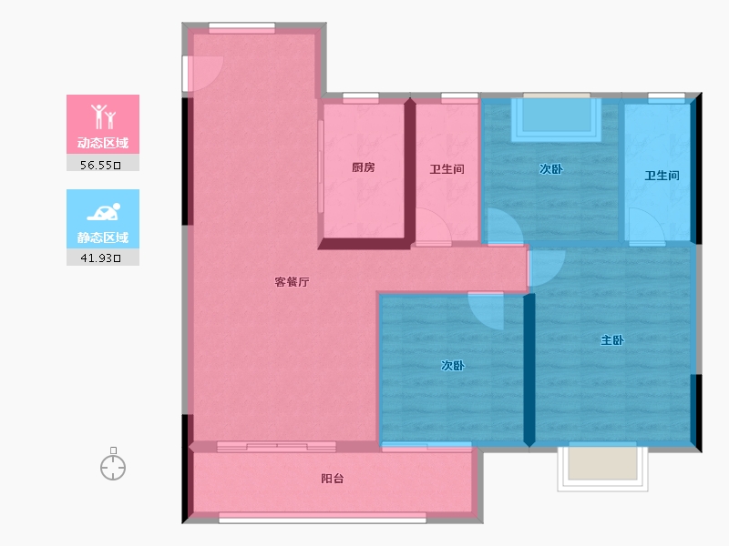 江西省-吉安市-碧桂园未来城-89.22-户型库-动静分区