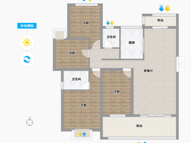 江西省-赣州市-章江回弯-117.05-户型库-采光通风