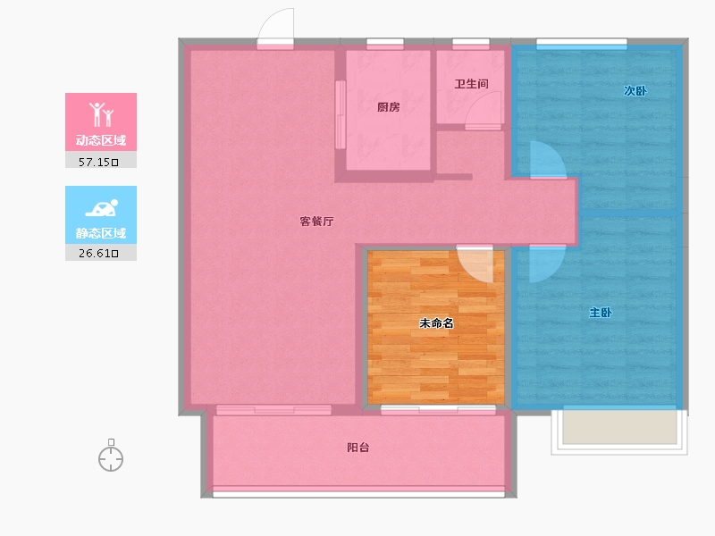 安徽省-宿州市-荣辉时代学府-85.60-户型库-动静分区