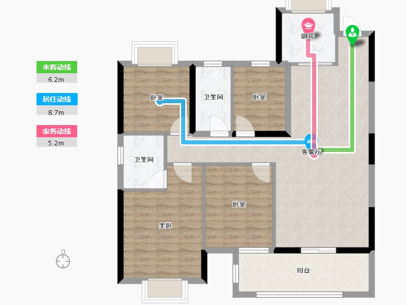 湖北省-黄石市-博悦府-98.88-户型库-动静线