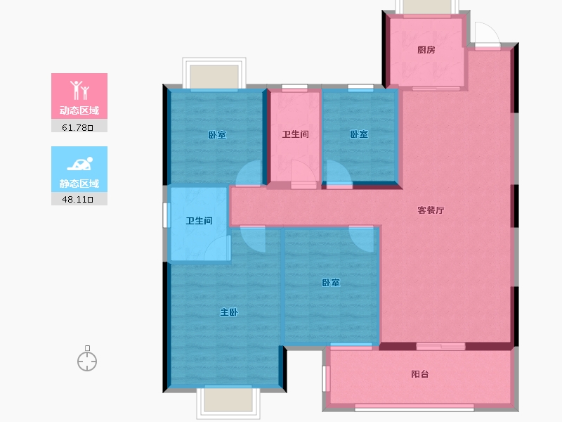 湖北省-黄石市-博悦府-98.88-户型库-动静分区