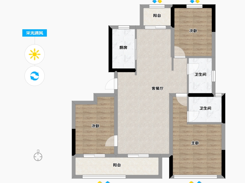 四川省-成都市-棠樾-98.60-户型库-采光通风