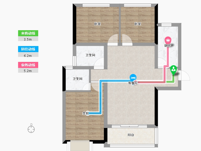 四川省-绵阳市-华丽河畔-71.50-户型库-动静线