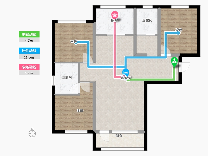 新疆维吾尔自治区-喀什地区-金龙·融合佳苑-89.03-户型库-动静线