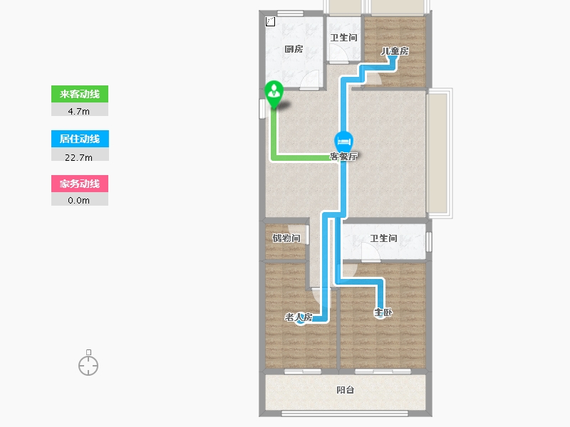 江苏省-扬州市-雅居乐江城雅郡-100.79-户型库-动静线