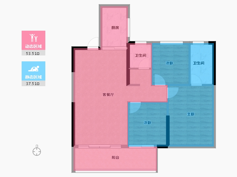 江西省-吉安市-浩城天禧-82.67-户型库-动静分区