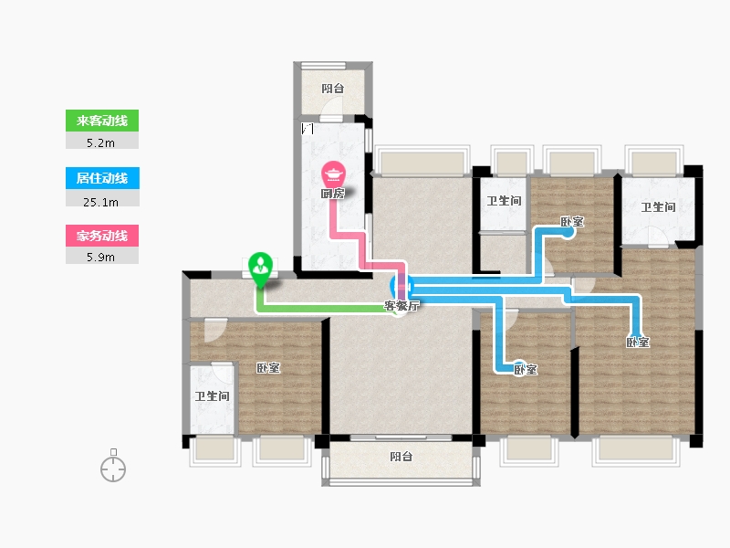 广东省-韶关市-碧桂园曲江府-142.05-户型库-动静线