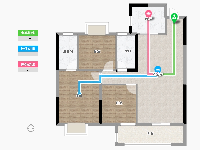 湖北省-黄石市-博悦府-88.58-户型库-动静线