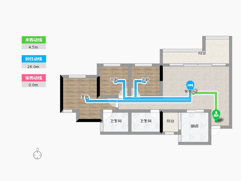 四川省-绵阳市-东原鸿山启城-79.59-户型库-动静线