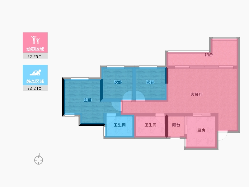 四川省-绵阳市-东原鸿山启城-79.59-户型库-动静分区