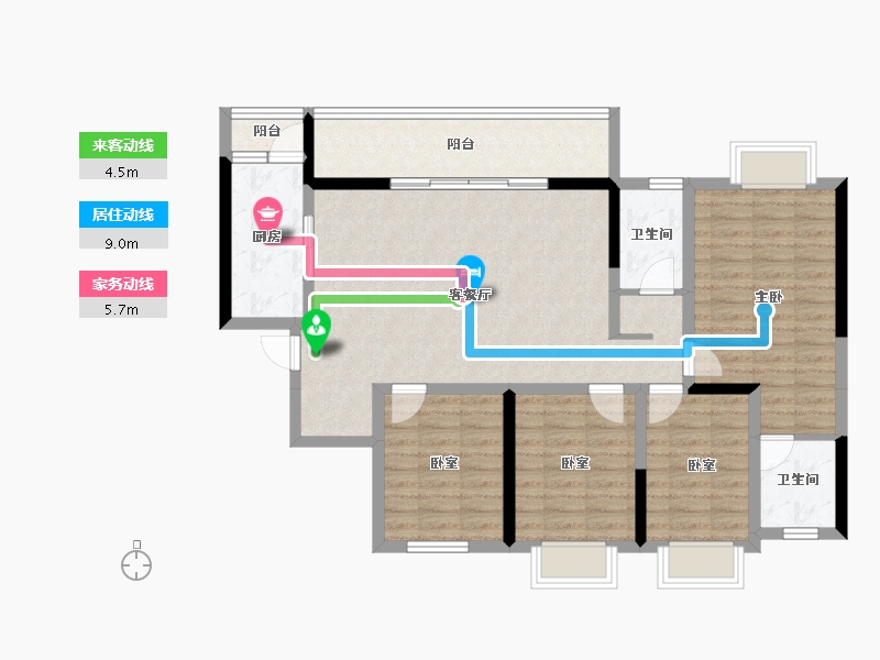 贵州省-铜仁市-​桐达山居-104.55-户型库-动静线