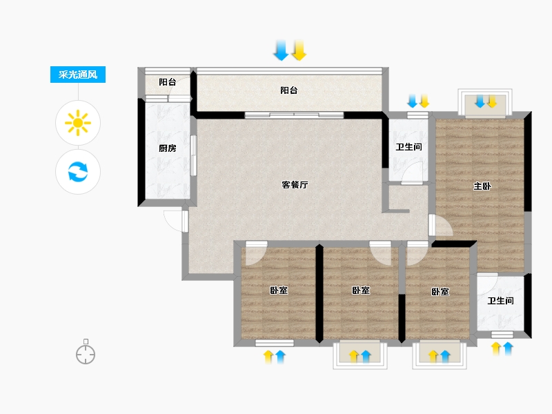 贵州省-铜仁市-​桐达山居-104.55-户型库-采光通风