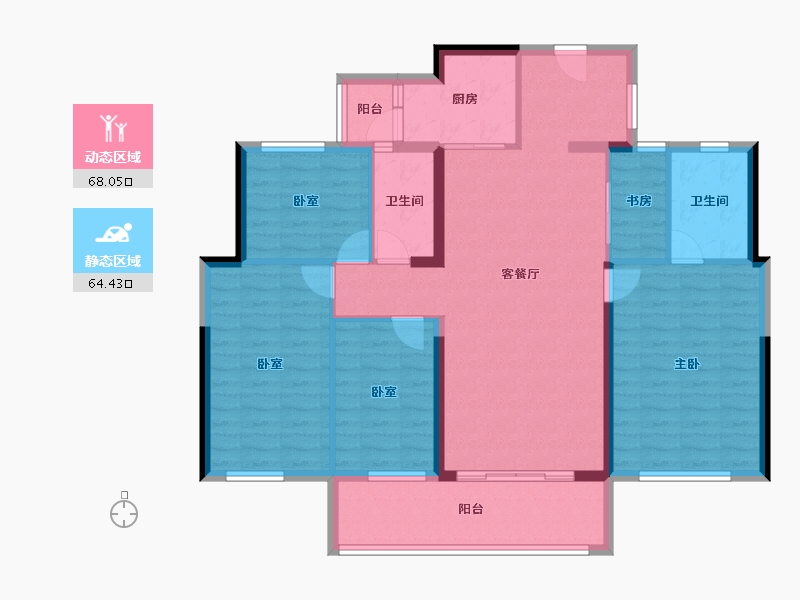 广东省-湛江市-龙湖山庄-119.56-户型库-动静分区