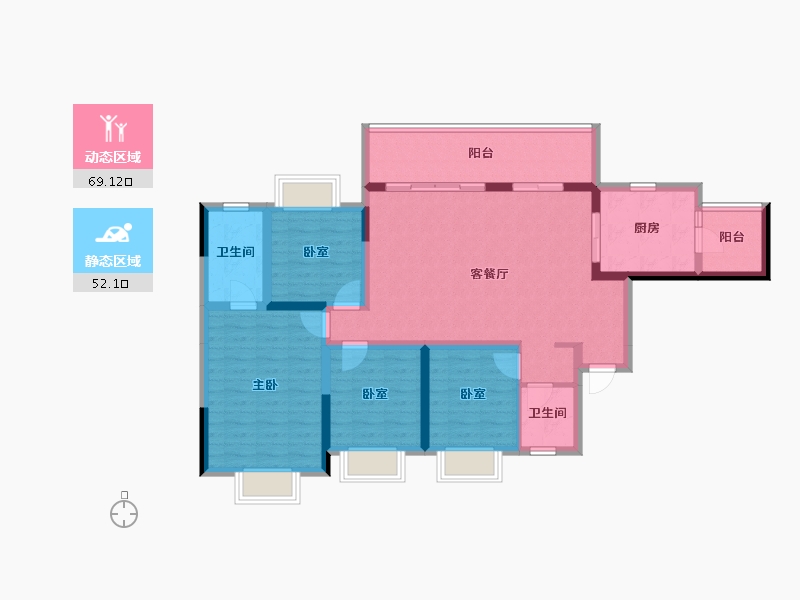 贵州省-铜仁市-​桐达山居-108.20-户型库-动静分区