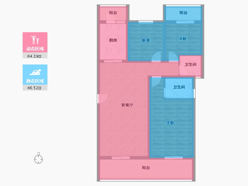 贵州省-铜仁市-桐达翰林居-98.54-户型库-动静分区