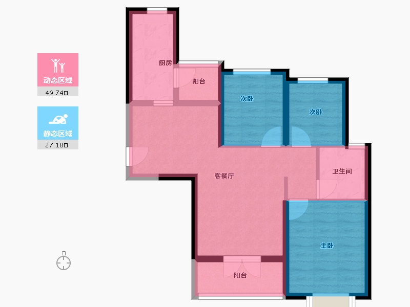 河北省-秦皇岛市-秦皇岛恒大悦府-67.70-户型库-动静分区