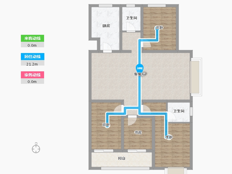 山东省-泰安市-东平文轩华庭-111.30-户型库-动静线