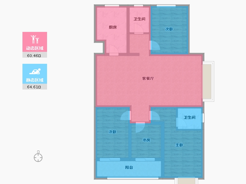 山东省-泰安市-东平文轩华庭-111.30-户型库-动静分区