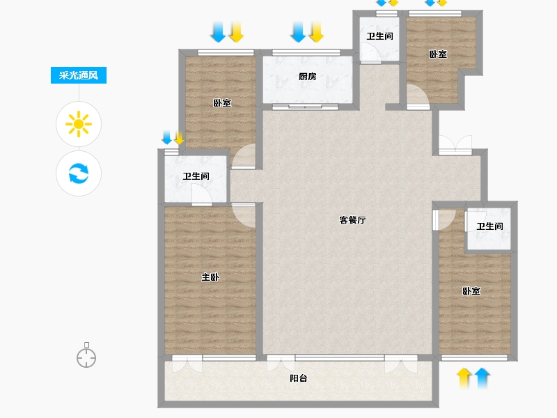 山东省-泰安市-西湖龙胤-151.71-户型库-采光通风