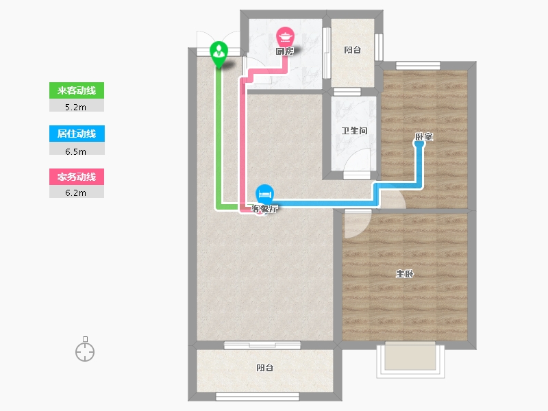 湖北省-黄石市-华顺时代新城-70.48-户型库-动静线