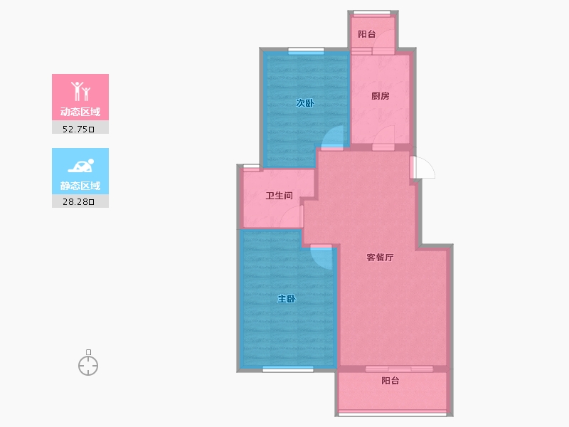 江苏省-扬州市-邗建祥瑞苑-73.06-户型库-动静分区