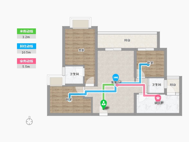 贵州省-铜仁市-​桐达山居-70.17-户型库-动静线