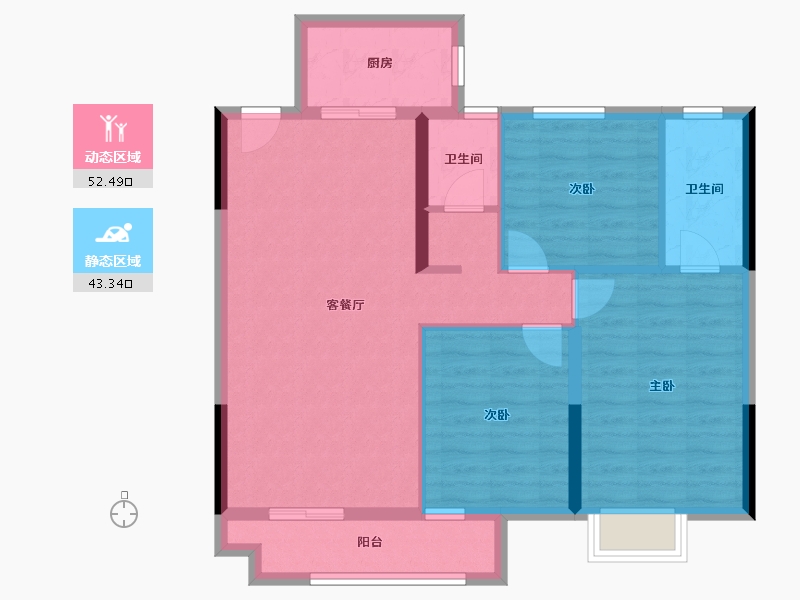 江西省-吉安市-东瑞公园学府-86.11-户型库-动静分区