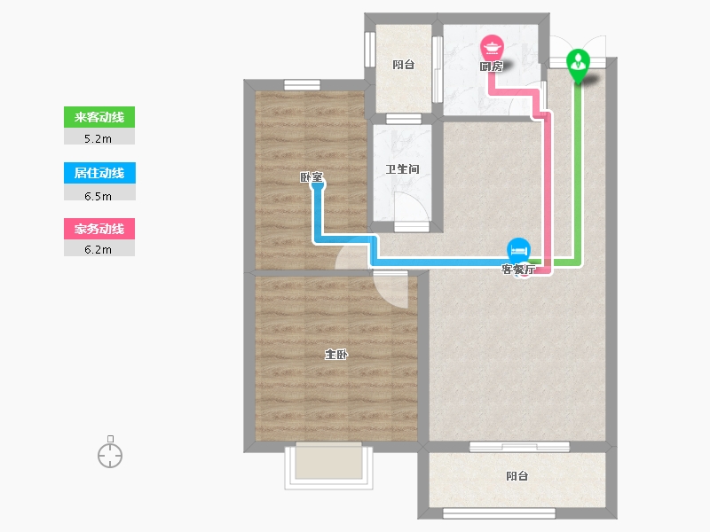 湖北省-黄石市-华顺时代新城-70.62-户型库-动静线